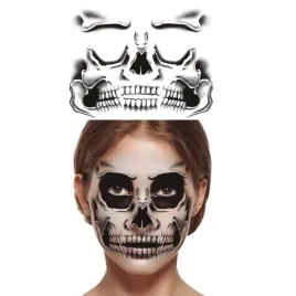 sztuczny-tatuaz-zmywalny-czarny-szkielet-makijaz-twarzy-na-halloween