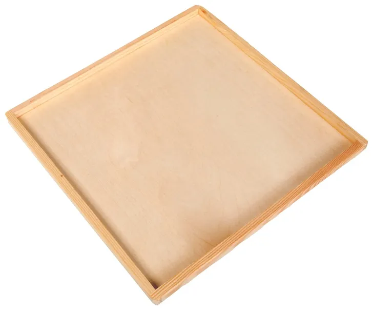Ramka kwadrat baza ścieżka sensoryczna 30x30cm taca drewniana makrama