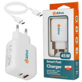 ladowarka-sieciowa-45w-gan-qc-3-0-pd-usb-c-uniwersalna-biala-kabel-typ-c