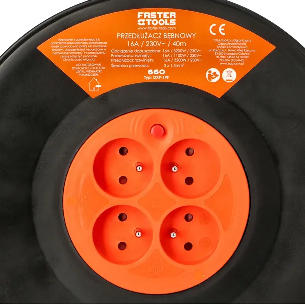 faster-tools-przedluzacz-bebnowy-40-dlugosc-kabla-40-m