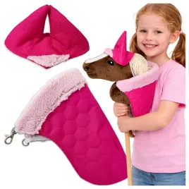 derka-pikowana-rozowa-futerko-nauszniki-komplet-hobby-horse-a5-zestaw-2w1