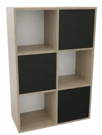 regal-modulowy-trefl-3d-cremona-18mm-push-click-cichy-domyk-czarne-fronty