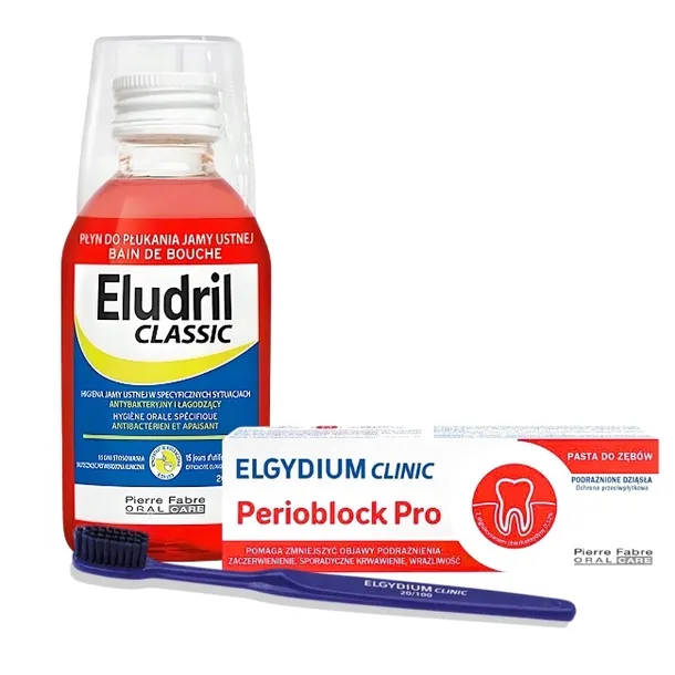 ELUDRIL zestaw do higienizacji pozabiegowy PERIOBLOCK na krwawiące dziąsła