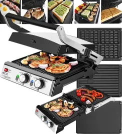 ecg-opiekacz-panini-gofry-bbq-grill-3w1-2000w
