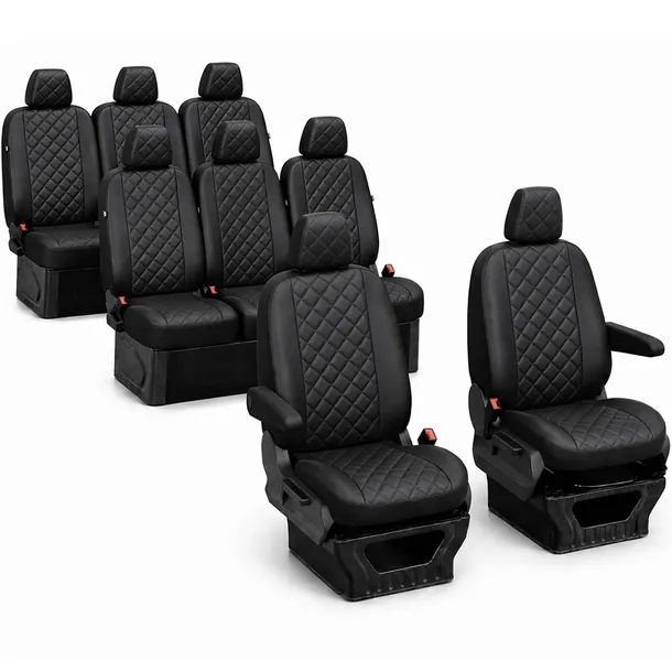 GRUBE POKROWCE MIAROWE NA FOTELE BUS Mercedes Vito W639 8m (2003-2014)