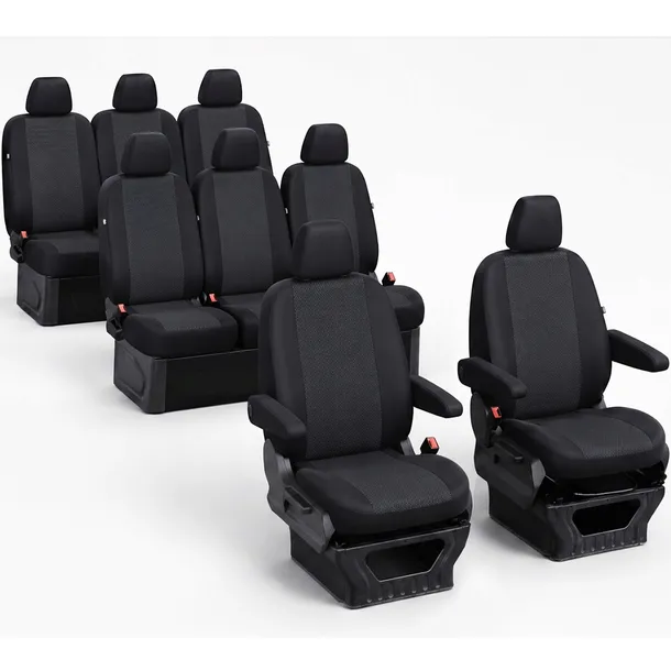 GRUBE POKROWCE MIAROWE NA FOTELE BUS do Fiat Talento 8m (2014-2020)