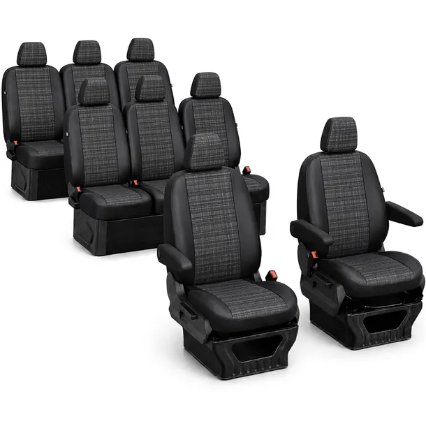 GRUBE POKROWCE MIAROWE NA FOTELE BUS Mercedes Vito W639 8m (2003-2014)