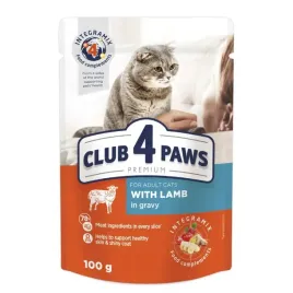 club-4-paws-premium-dla-kotow-jagniecina-w-sosie-100g