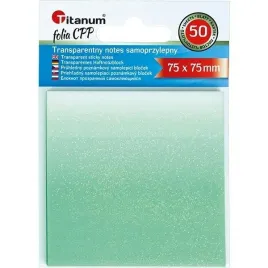 titanum-notes-samoprzylepny-transparentny-75x75-mm-ombre-zielone-50-szt