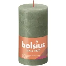 bolsius-swieca-pienkowa-rustic-130-68-shine-zielona-oliwka