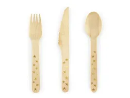 partydeco-sztucce-drewniane-gwiazdki-zlote-16-cm-zestaw-18-szt