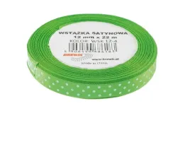 brewis-wstazka-satynowa-zielona-w-kropki-12-mm-x-22-m