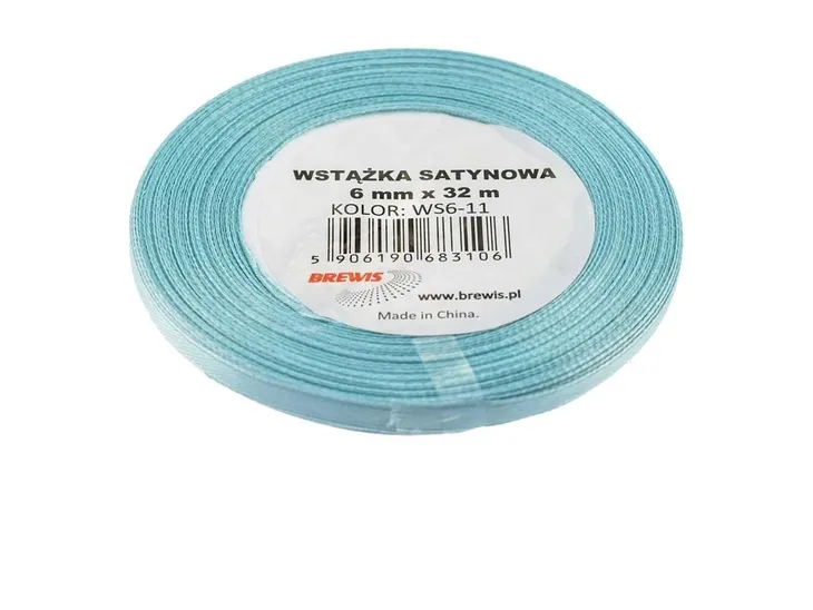 Brewis Wstążka satynowa jasny niebieski 6 mm x 32 m