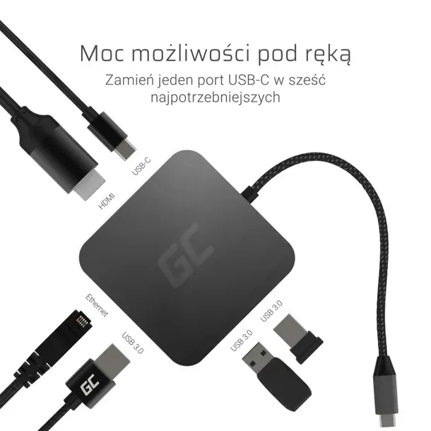 green-cell-adapter-przejsciowka-hub-usb-c-6w1-kod-producenta-ak61