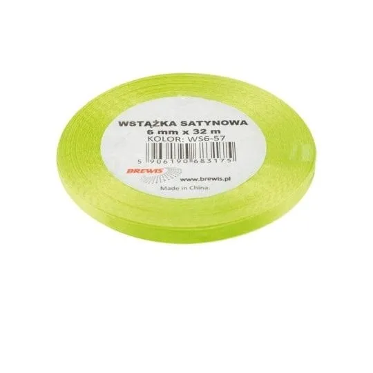 Brewis Wstążka satynowa jasnozielona 6 mm x 32 m