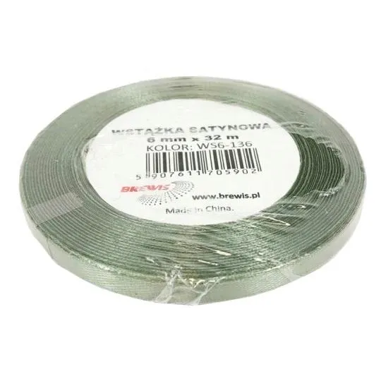 Brewis Wstążka satynowa khaki 6 mm x 32 m