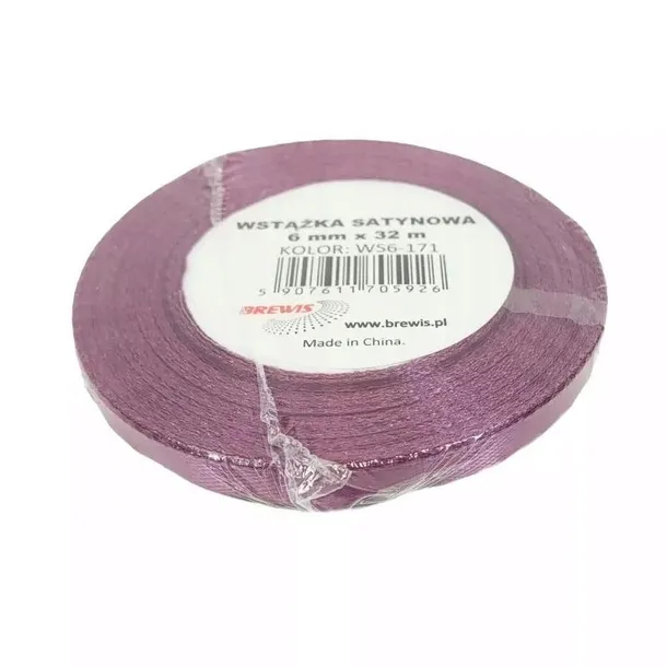 Brewis Wstążka satynowa śliwkowa 6 mm x 32 m
