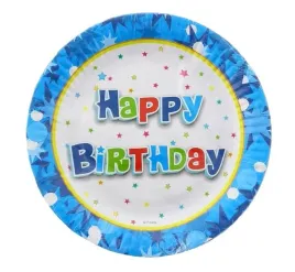 godan-papierowe-talerzyki-happy-birthday-18-cm-niebieskie-6-szt