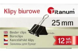titanum-klipsy-biurowe-25-mm-metalowe-czarne-12-szt