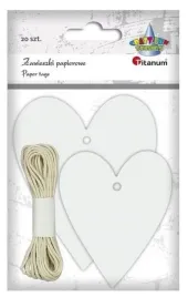 titanum-zawieszki-papierowe-serca-biale-20-szt-z-sznurkiem-2-m