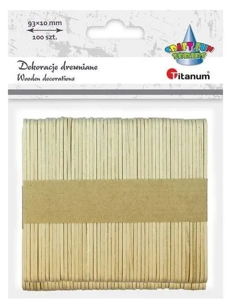 Titanum Drewniane patyczki proste 10 x 93 mm naturalne 100 szt.
