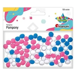titanum-pompony-poliestrowe-10-mm-mix-kolorow-120-szt