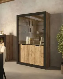 witryna-tudor-szerokosc-120-cm-dab-samdal-czarny-mat-czterodrzwiowa-helve