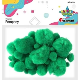titanum-pompony-akrylowe-zielone-mix-rozmiarow-45-szt