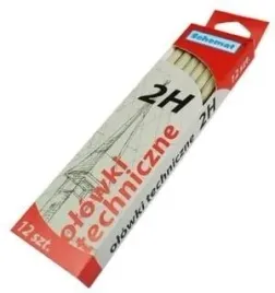 schemat-olowek-techniczny-2h-12-szt-drewniany-szesciokatny-ostrzony