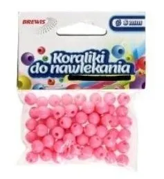 brewis-koraliki-do-nawlekania-8-mm-rozowe-sznurek-16-g