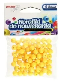 brewis-koraliki-do-nawlekania-8-mm-zolte-sznurek-16-g