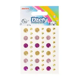 brewis-dzety-samoprzylepne-60-szt-mix-fioletowo-zloty-blister