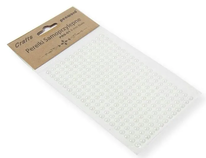 Penword Perełki samoprzylepne białe 6 mm - dekoracyjne 100 szt.