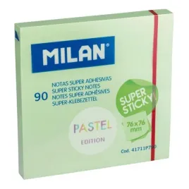 milan-karteczki-samoprzylepne-76x76-mm-90-arkuszy-pastel-zielony