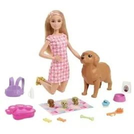 barbie-narodziny-pieskow-zestaw-lalka