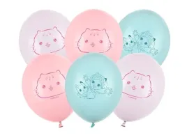 balony-partydeco-koci-domek-gabi-27-cm-zestaw-6-szt-pastelowe