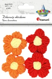 titanum-dekoracje-wloczkowe-kwiatki-45-mm-pomaranczowe-czerwone-4-szt