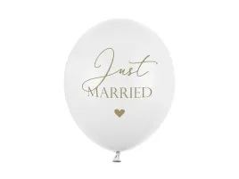 partydeco-balony-30-cm-just-married-biale-z-zlotym-nadrukiem-6-szt