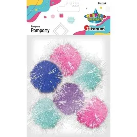 titanum-pompony-poliestrowe-45-mm-mix-4-kolorow-6-szt