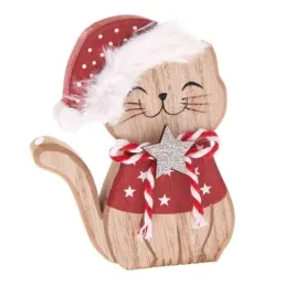 dakls-drewniany-kotek-swiateczny-11-cm-brazowy-z-czapka