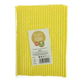 slomki-papierowe-arpex-zolte-w-biale-kropki-144-szt-20-cm