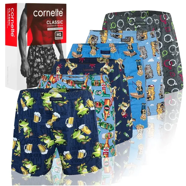 Cornette Bokserki Męskie Luźne Bawełniane 6 sztuk BM152 Classic Rozmiar XL