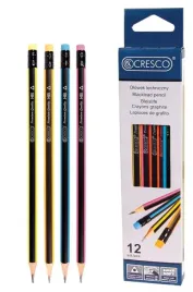 cresco-olowek-techniczny-trojkatny-hb-z-gumka-12-szt