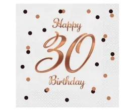 godan-serwetki-papierowe-happy-30-birthday-bialo-zlote-33x33-cm-20szt