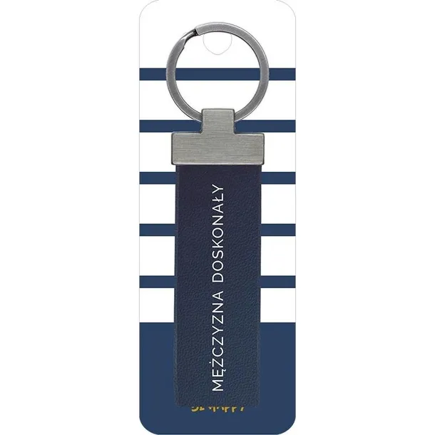 Brelok z ekoskóry „Mężczyzna Doskonały” - Be-Happy Gifts, 55×8 mm