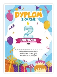 dyplom-a5-drugie-urodziny-5-szt-learnhow-papier-300g