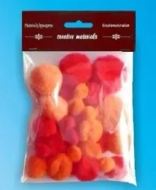 galeria-hobby-pompony-tonacyjne-czerwono-pomaranczowe-15-40-mm-30-szt