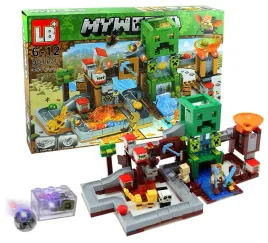 klocki-minecraft-451-klockow-myworld-kopalnia-pelna-creeperow-na-wodzie