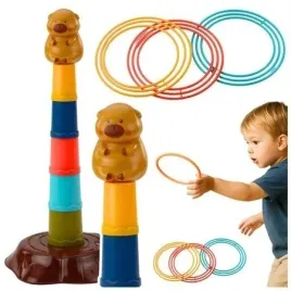 leantoys-gra-zrecznosciowa-obrecze-do-rzucania-kapibara-wieza-5-poziomow