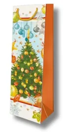 davinci-torebka-prezentowa-na-butelke-zlota-choinka-39x11x9-cm